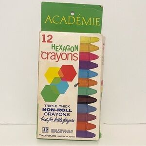 Academie Vintage Hexagon Crayons 1970s Stationary Kids Art Supplies 4/$20 🛑